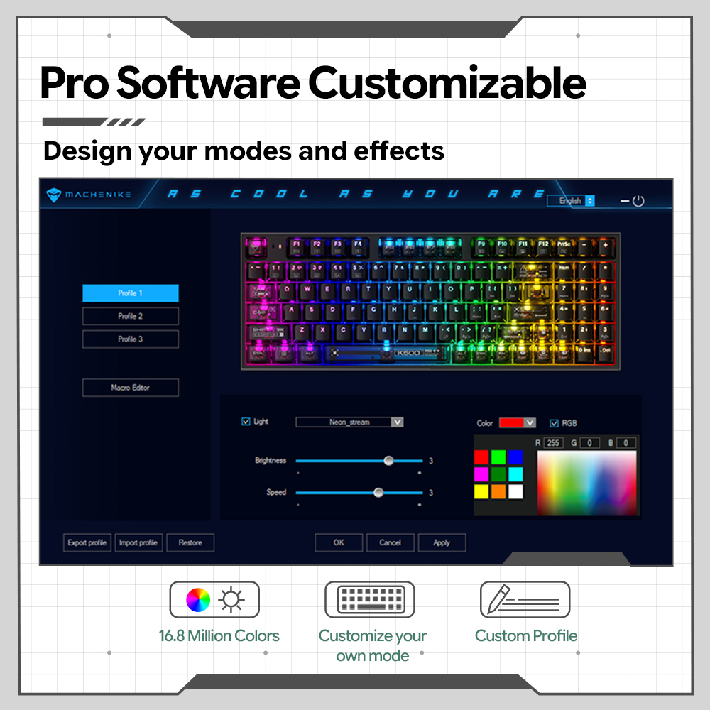 Machenike K500-B94 V2 Wired Me - Gaming Keyboard Hot Swappable review and price